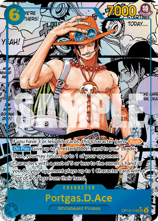 OP13-119, SEC, Portgas.D.Ace (Manga Rare)