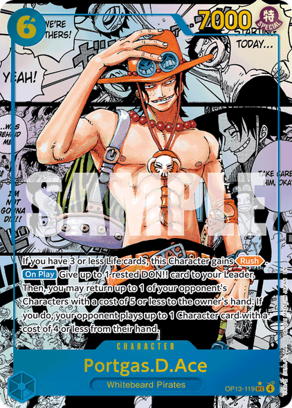 OP13-119, SEC, Portgas.D.Ace (Manga Rare)
