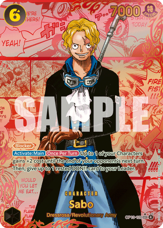 OP13-120, SEC, Sabo (Red Manga Rare)
