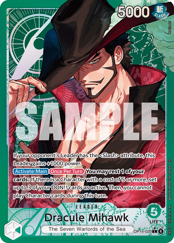 OP14-020, L, Dracule Mihawk (Alternate Art)