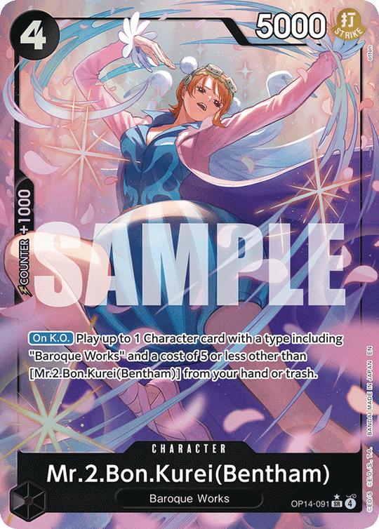 OP14-091, SR, Mr.2.Bon.Kurei(Bentham) (Alternate Art)