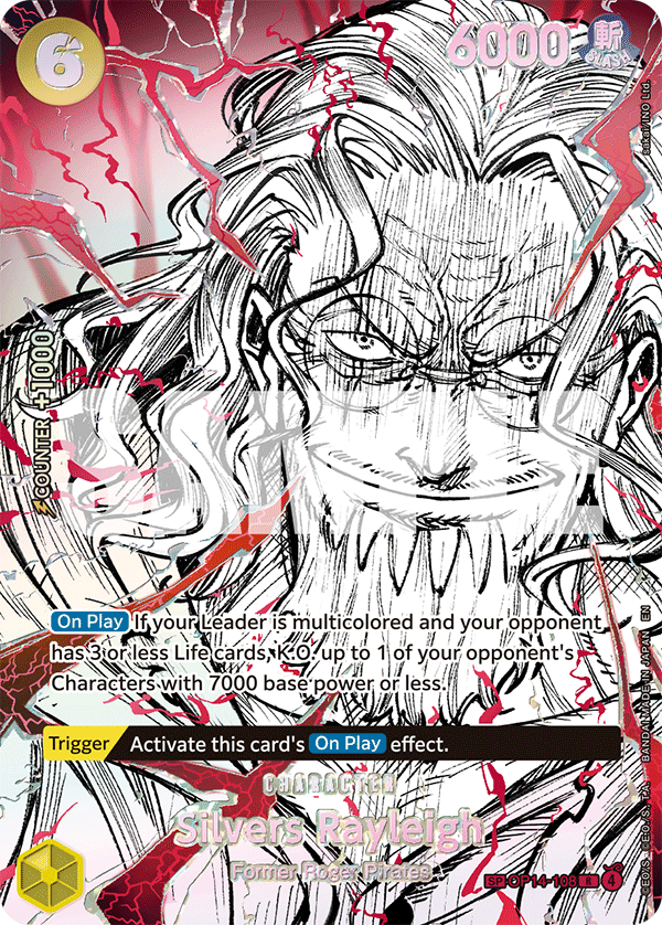 OP14-108, R, Silvers Rayleigh (OP17 Special Rare)