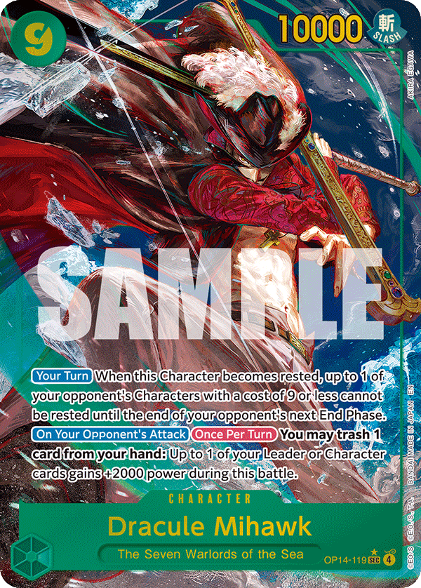 OP14-119, SEC, Dracule Mihawk (Alternate Art)
