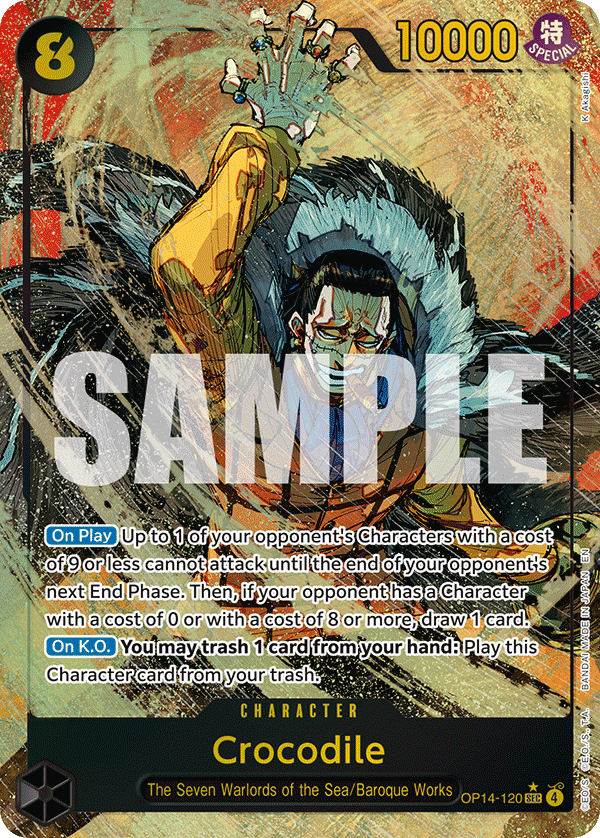 OP14-120, SEC, Crocodile (Alternate Art)