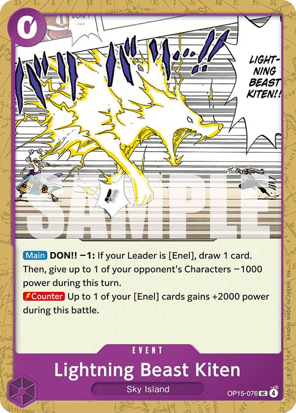 OP15-076, UC, Lightning Beast Kiten