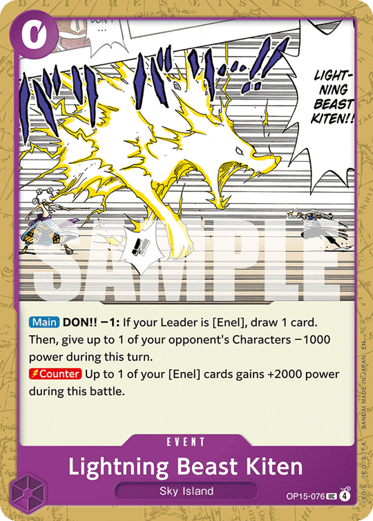OP15-076, UC, Lightning Beast Kiten