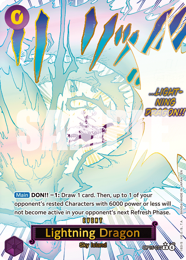 OP15-077, R, Lightning Dragon (Alternate Art)