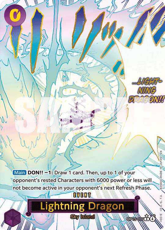 OP15-077, R, Lightning Dragon (Alternate Art)