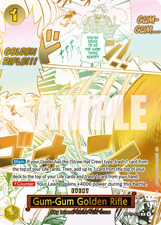 OP15-116, R, Gum-Gum Golden Rifle (Alternate Art)