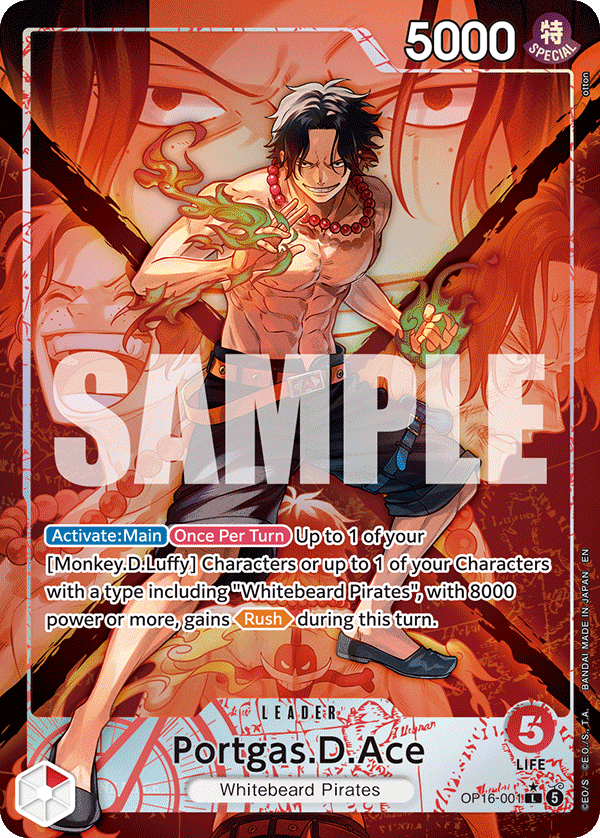 OP16-001, L, Portgas.D.Ace (Alternate Art)