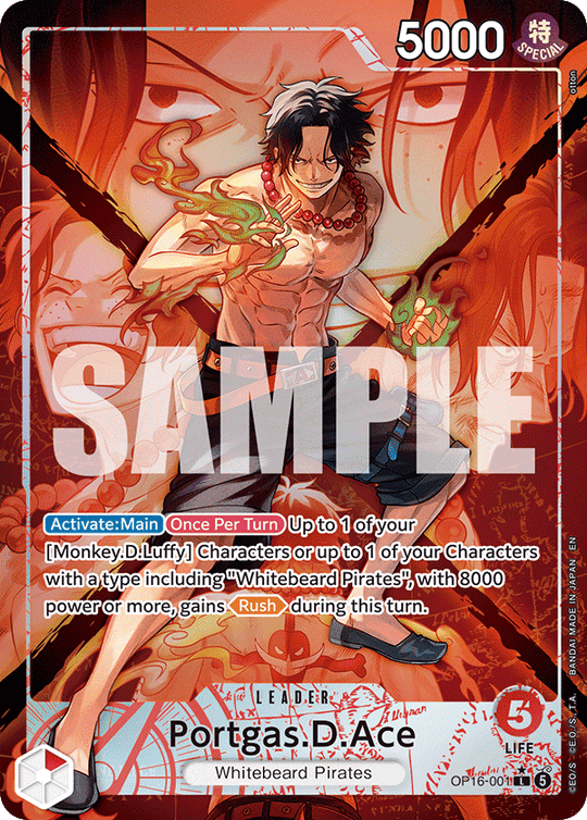 OP16-001, L, Portgas.D.Ace (Alternate Art)