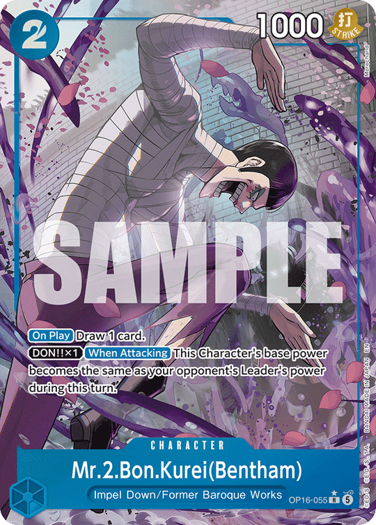 OP16-055, R, Mr.2.Bon.Kurei(Bentham) (Alternate Art)