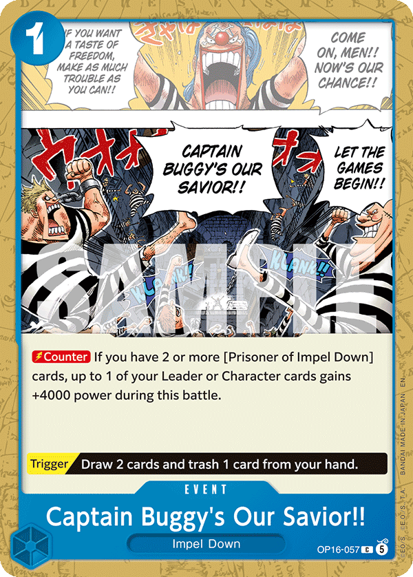 OP16-057, C, Captain Buggy's Our Savior!!
