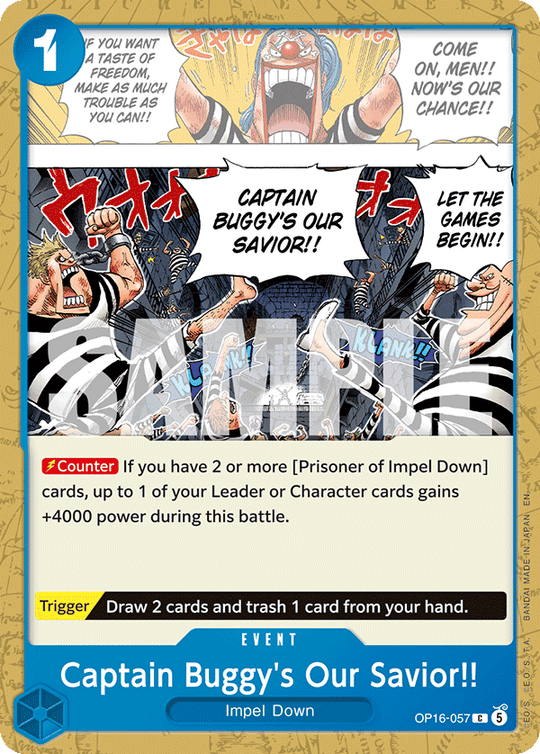 OP16-057, C, Captain Buggy's Our Savior!!