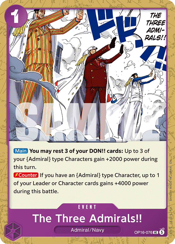 OP16-076, UC, The Three Admirals!!