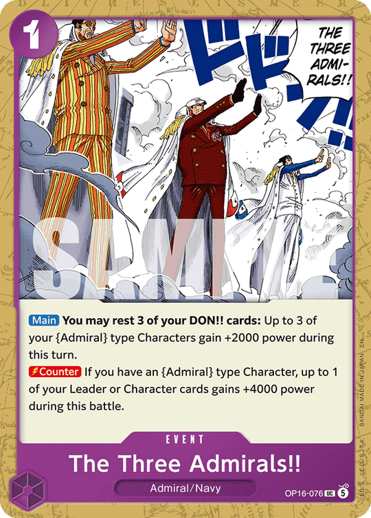 OP16-076, UC, The Three Admirals!!