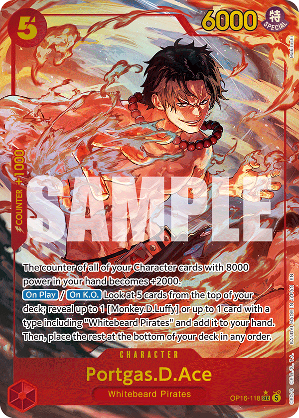 OP16-118, SEC, Portgas.D.Ace (Alternate Art)