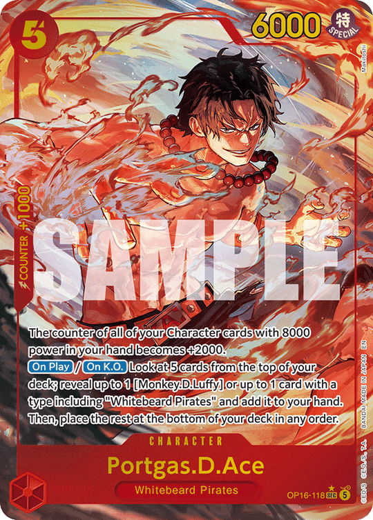 OP16-118, SEC, Portgas.D.Ace (Alternate Art)