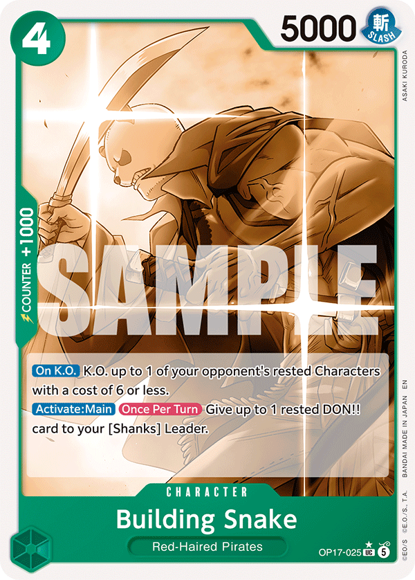 OP17-025, UC, Building Snake (Panda Alternate Art)