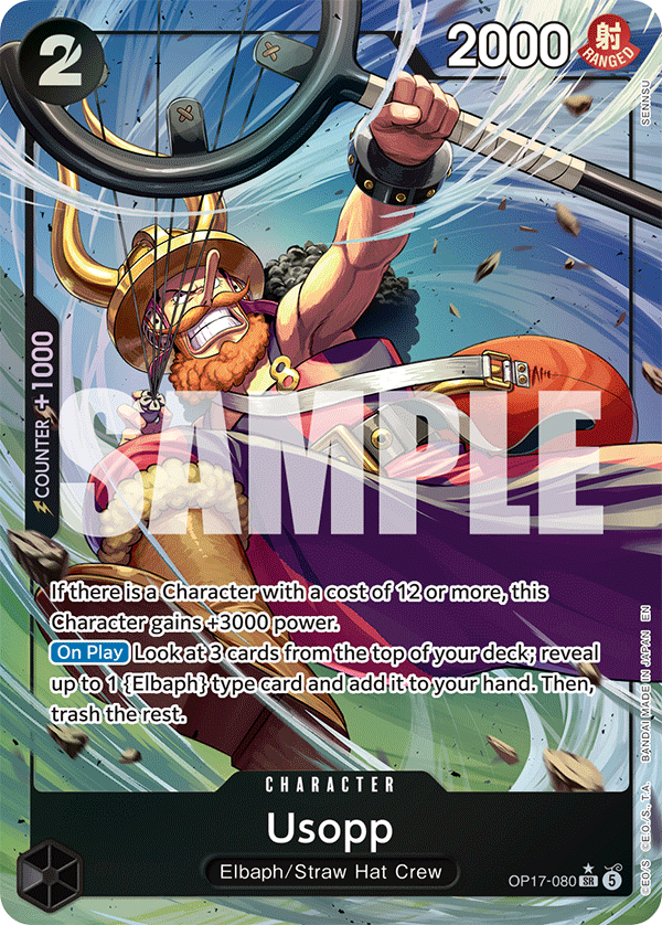 OP17-080, SR, Usopp (Alternate Art)