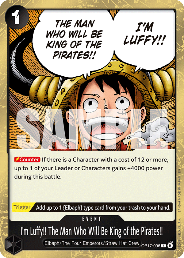 OP17-096, R, I'm Luffy!! The Man Who Will Be King of the Pirates!!