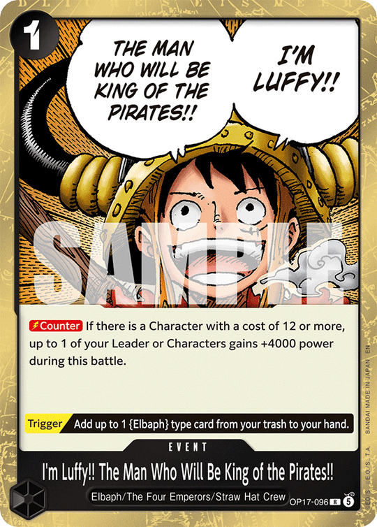 OP17-096, R, I'm Luffy!! The Man Who Will Be King of the Pirates!!