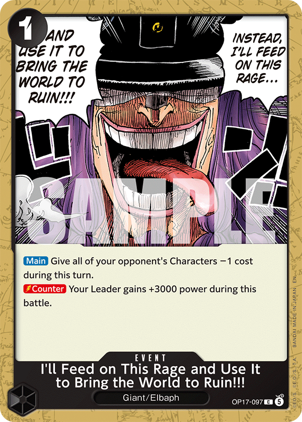 OP17-097, C, I'll Feed on This Rage and Use It to Bring the World to Ruin!!!