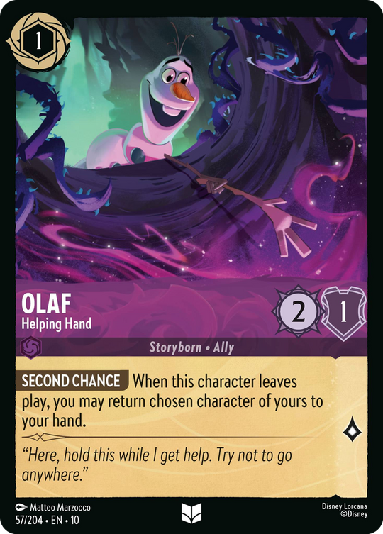 10WHI-057, UC, Olaf - Helping Hand (Foil)