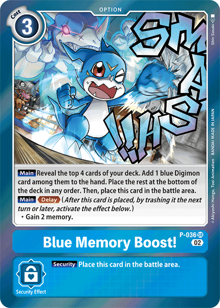 P-036 SR, Blue Memory Boost! (Resurgence Booster Reprint)
