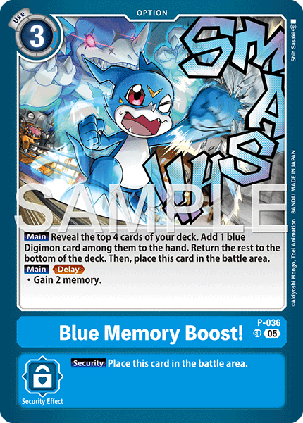 P-036 SR, Blue Memory Boost! (AD1 Reprint)
