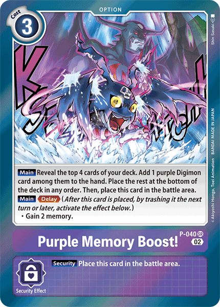 P-040 SR, Purple Memory Boost! (Resurgence Booster Reprint)