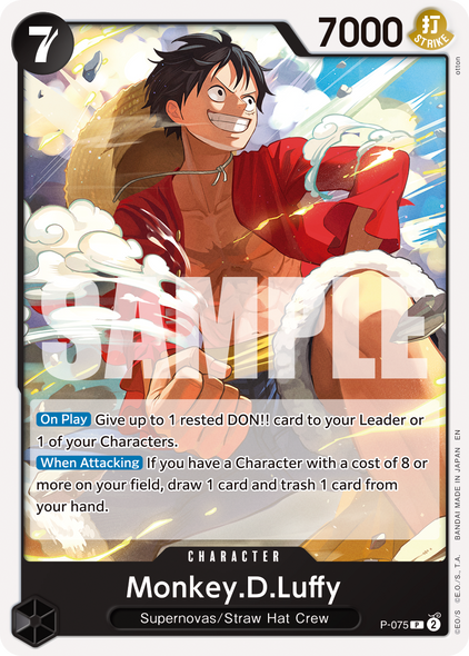 P-075, P, Monkey.D.Luffy (PRB02 Foil)