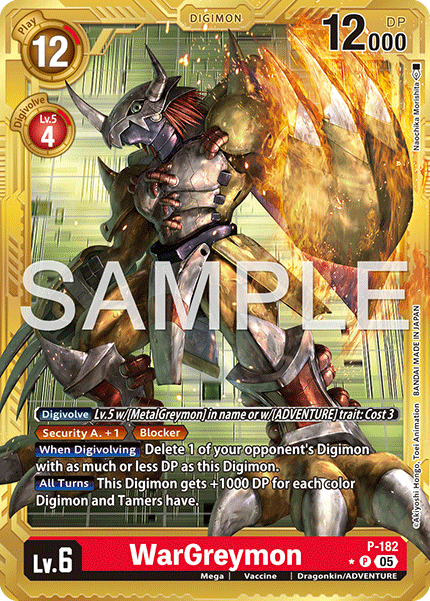 P-182, P, WarGreymon (AD1 Gold Reprint)