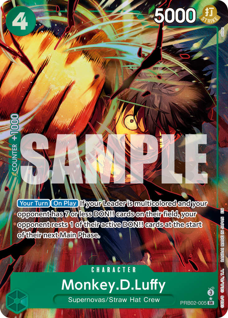 PRB02-005, SR, Monkey.D.Luffy (Alternate Art)
