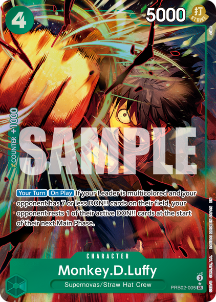PRB02-005, SR, Monkey.D.Luffy (Alternate Art)