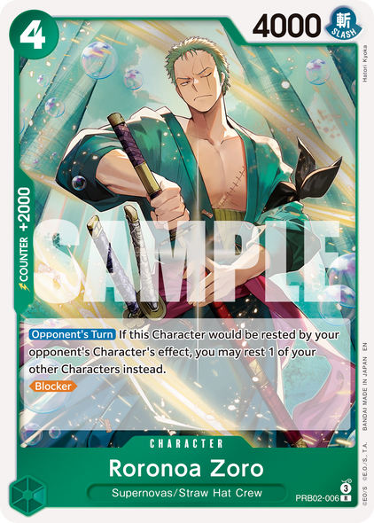 PRB02-006, R, Roronoa Zoro