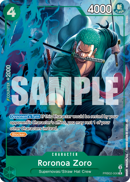 PRB02-006, R, Roronoa Zoro (Alternate Art)