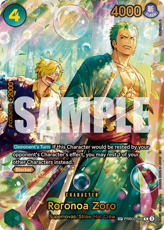 PRB02-006, R, Roronoa Zoro (OP14 Special Rare)