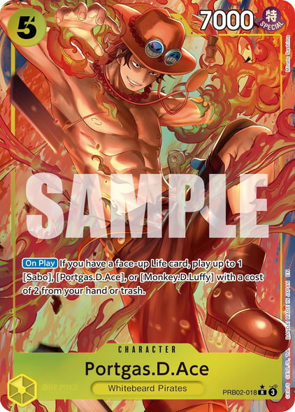 PRB02-018, R, Portgas.D.Ace (Alternate Art)