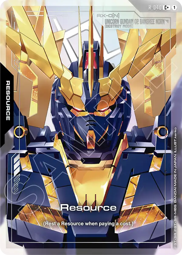 R-040, C, Resource (Unicorn Gundam 02 Banshee Norn (Destroy Mode)) (Foil Version)