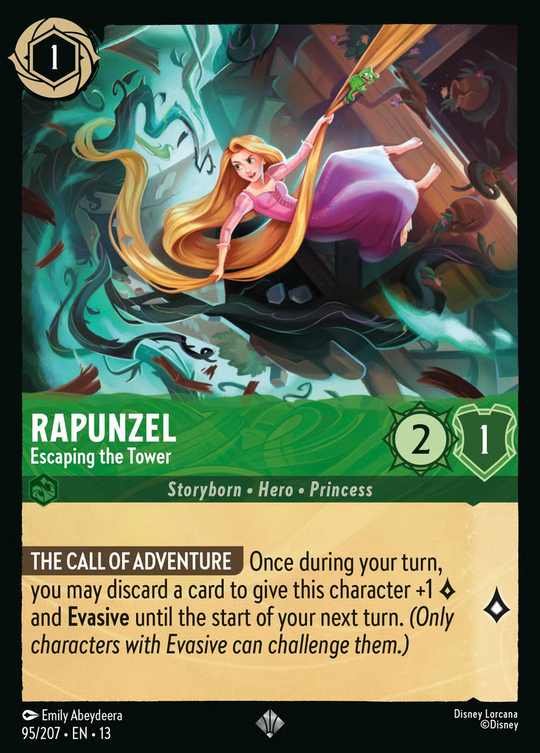 13ATK-095, SR, Rapunzel - Escaping the Tower (Foil)