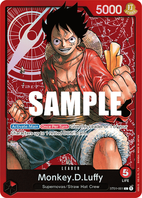 ST01-001, L, Monkey.D.Luffy (Reprint)