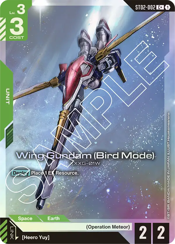 ST02-002, C, Wing Gundam (Bird Mode) (Alternate Art)