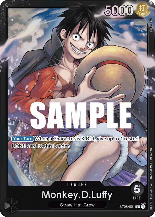 ST08-001, L, Monkey.D.Luffy (001)