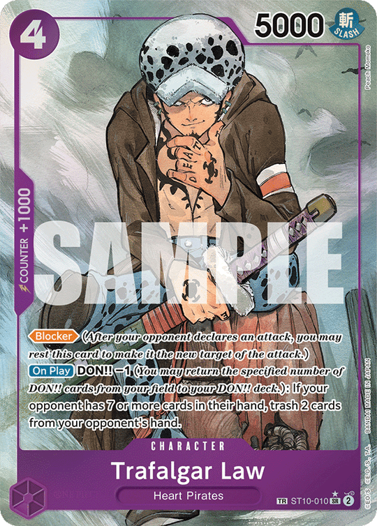 ST10-010, SR, Trafalgar Law (OP07 Treasure Rare)