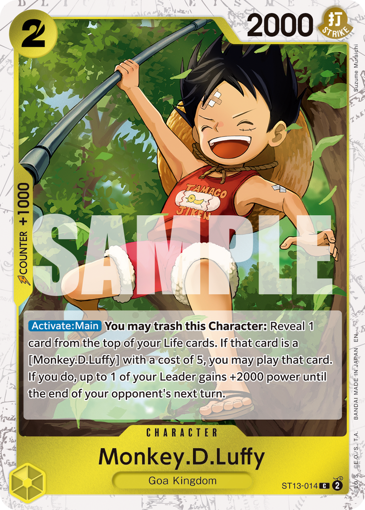 ST13-014, C, Monkey.D.Luffy (PRB02 Foil)
