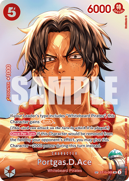 ST15-005, SR, Portgas.D.Ace (OP16 Special Rare)