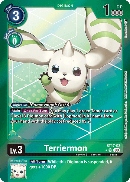 ST17-02, SR, Terriermon (Alternate Art)