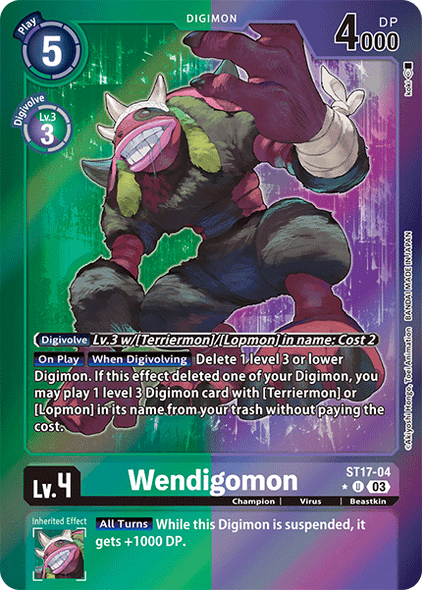 ST17-04, UC, Wendigomon (Alternate Art)
