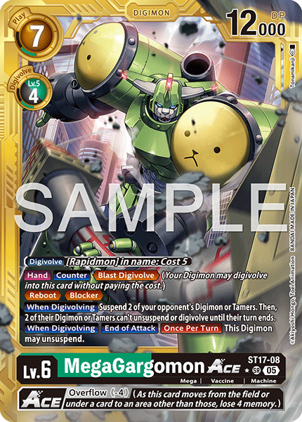 ST17-08, SR, MegaGargomon Ace (AD1 Gold Reprint)